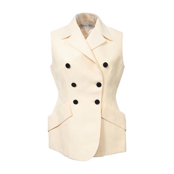 Christian Dior $4100 Bar Vest In Ivory Size 34 EU 0-2 US XS